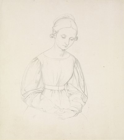 Sanatçının Karısının Portresi, Nina, c. 1830 (kağıt üzerinde grafit) by Friedrich Overbeck