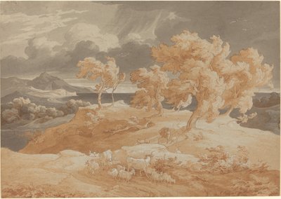 Fırtınalı İtalyan Kıyı Manzarası by Friedrich Preller the Elder