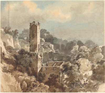 Ormanlık Tepeler Arasında Müstahkem Bir Kulenin Kalıntıları by Friedrich Salathé