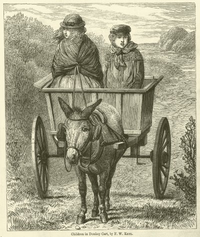 Eşek Arabasındaki Çocuklar (gravür) by Friedrich Wilhelm Keyl