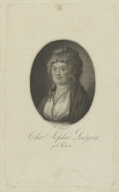 Yazarın portresi Christiane Sophie Ludwig, kızlık soyadı Fritsche 1764-1815, c. 1810. by Friedrich Wilhelm Nettling