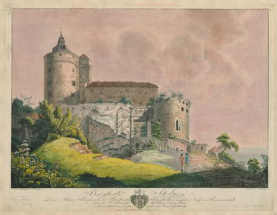 Bergfeste Stolpen, c.1800 (renkli gravür) by Friedrich or Johann Friedrich Wizani
