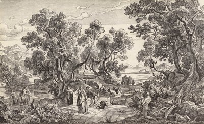 Nausicaa ve Odysseus (gravür) by Friedrich the Elder Preller