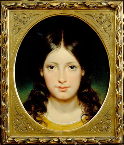 ""Kız"" (Genç kız) Tablo Friedrich Ritter von Amerling (1803-1887) tarafından 1838 dolaylarında - Tuval üzerine yağlı boya Soluk 39,5x32,5 cm Moravska galerisi, Brno by Friedrich von Amerling