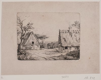 İki çiftlik evi ile manzara by Frits Grove