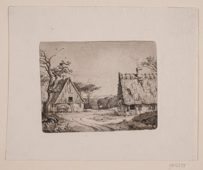 İki çiftlik evi ile manzara by Frits Grove