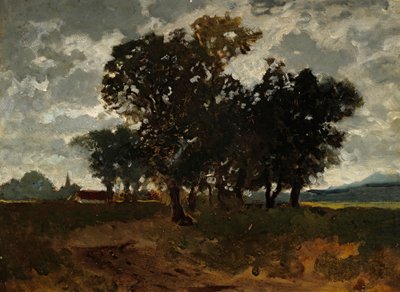Bir grup ağaç ile manzara by Fritz Baer