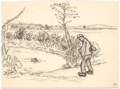 Donmuş göl kenarındaki çiftçi by Fritz Syberg