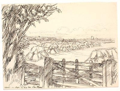 Tarlaların ve çayırların çevresinde büyük ormanlar bulunur by Fritz Syberg