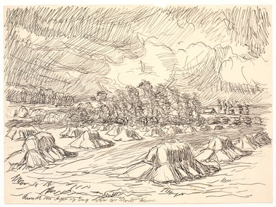 Tarlaların ve çayırların çevresinde büyük ormanlar vardı. by Fritz Syberg