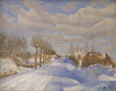 Güneşte Karla Kaplı Otoyol by Fritz Syberg