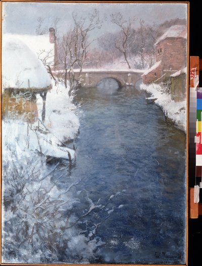 Frits Thaulow (Johann Frederik) (1847-1906) tarafından Kış Nehir Manzara Tablosu Uzak Doğu Sanat Müzesi, Habarovsk Rusya by Fritz Thaulow
