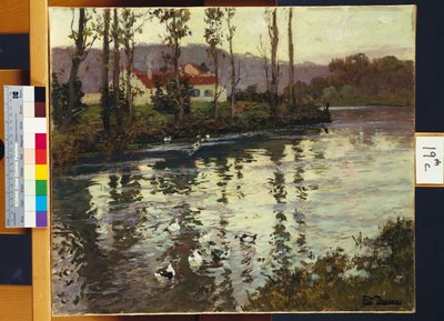 Ördekler ile Nehir Manzarası by Frits Thaulow