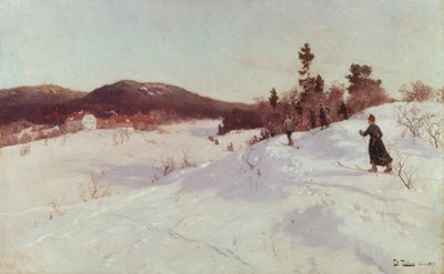 kayakçı ile kış by Fritz Thaulow