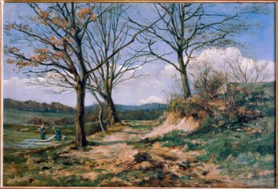 Çamaşırhanelerle dolu Taunus manzarası by Fritz Wucherer