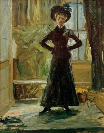 Siyah kostümlü kızının portresi by Fritz von Uhde