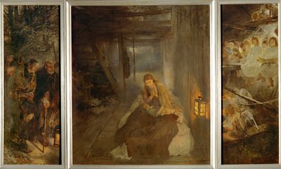 Kutsal Gece. Kutsal Gece. Triptik, solda by Fritz von Uhde