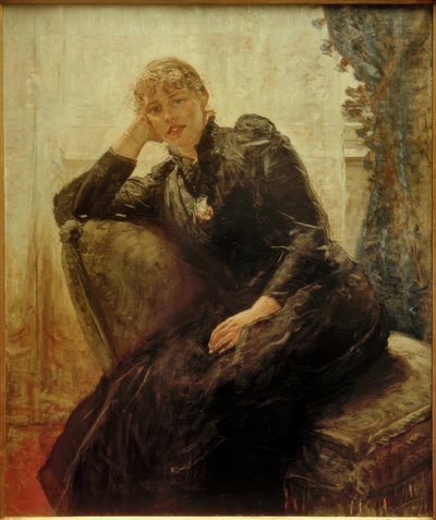 F. von Uhde, bir kadın portresi (portre Therese Karl) by Fritz von Uhde