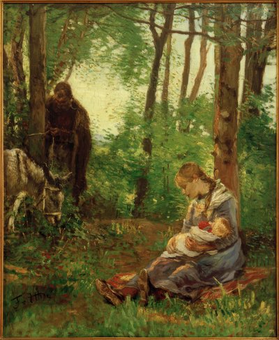 Ormanda dinlenin (koşarak dinlenin) by Fritz von Uhde