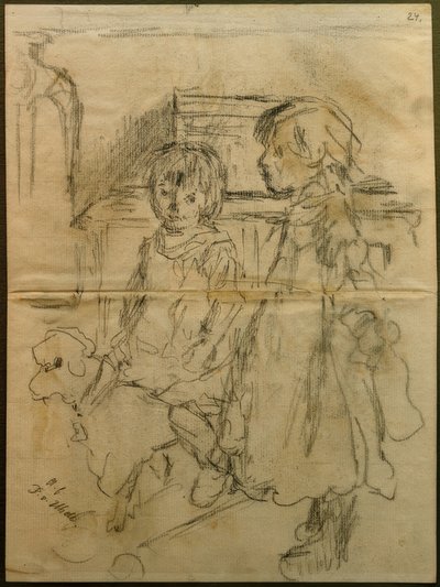 "Kreş" için hazırlık çalışmaları by Fritz von Uhde