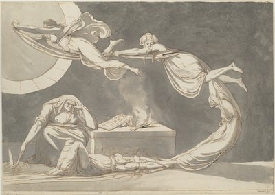Sunakta bir cadı ile çağrı sahnesi, 1779. by Füssli