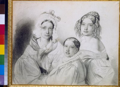 Kontes Praskovia (1817-1835), Nadezhda (1822-1840) ve Maria (1813-1849), Rus prensi Piotr Viazemski