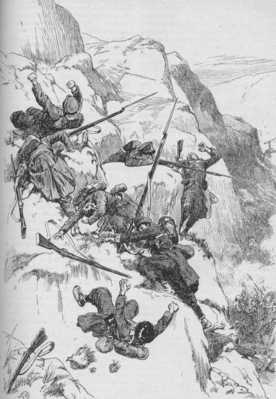 Yönlendirilmiş İspanyollar Engebeli Kenarlara Tırmandı 1902 by GB