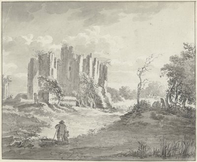 Kalıntıların ve bazı çiftçilerin olduğu manzara by G.F. Buijs (possibly)