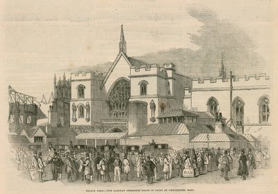 Palace Yard, Westminster Hall'un önündeki Demiryolu Komitesi Odaları by G.F. Sargent