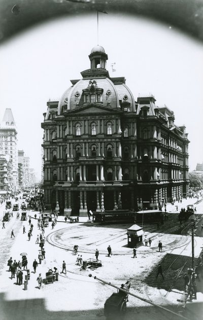 Eski Postane, Broadway ve Park Row, New York City, 1900 dolayları by G.P. Hall und Sohn