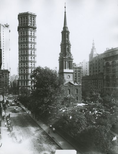 St Pauls Şapeli, Vesey ve Kilise Sokakları, New York by G.P. Hall und Sohn