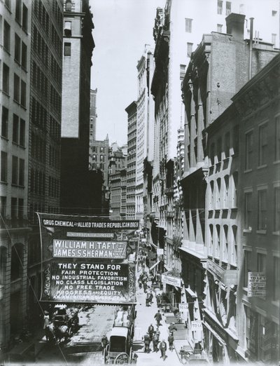 Taft and Sherman Banner on Maiden Lane, New York City, 1908  by G.P. Hall und Sohn