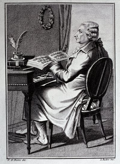 Antonio Sacchini çizim portresi by G. B. Bosio