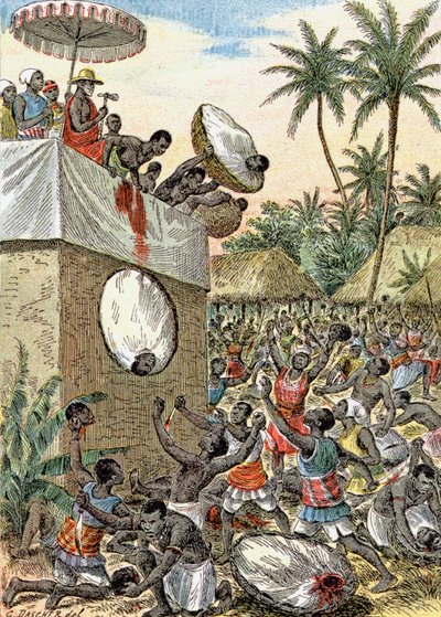 Afrika'da insan kurban etme, 1900 dolayları (resim) by G. Dascher