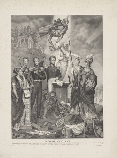 Prens ve Halk Arasındaki Antlaşma Alegorisi, 1832 Eendragt, Magt / Zinnebeeldig