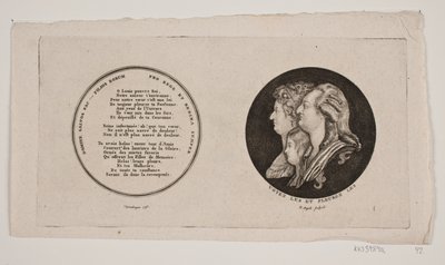 Louis XVI, kraliçesi ve oğlu portreleri ile madalyon by G. N. Angelo