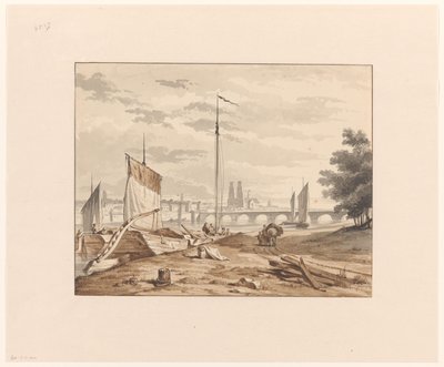 Orléans'ın Loire'ın diğer tarafından görünümü by G. Veldhuyzen