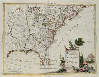 Kanada, Louisiana ve Florida ile İngiliz Kolonileri, G. Zuliani tarafından Venedik