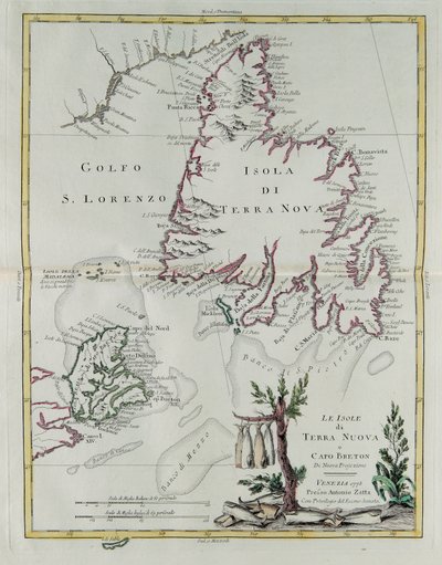 Newfoundland ve Cape Breton adaları, G. Zuliani tarafından Venedik
