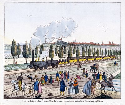 Nürnberg-Furth Demiryolunun Açılışı, 7 Aralık 1835 by G. after Renner