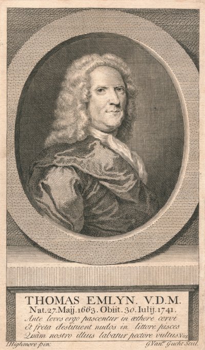 "Thomas Emlyn, VDM", 1742. by G van der Gucht