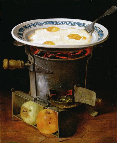 Ocakta Pişen Yumurta (tuval üzerine yağlı boya) by Gabriel-Germain Joncherie