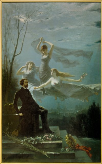 Romantizm: “Musset Geceleri” Fransız şair Alfred de Musset (1810-1857), Gabriel Aimable de la Foulhouze