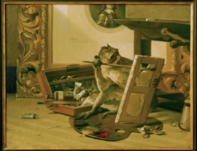 Eleştirmen, Gabriel von Max tarafından resim by Gabriel Cornelius Ritter von Max