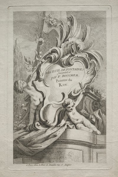Çeşmeler Kitabı: No. 1, Başlık Sayfası, c. 1736. by Gabriel Huquier