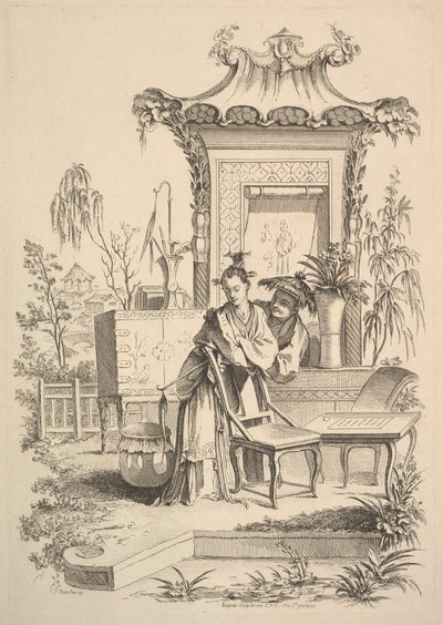 Çinli Erkek ve Kadın, ca. 1742. by Gabriel Huquier