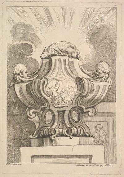 Bir Urn için Tasarım, 1725-72. by Gabriel Huquier