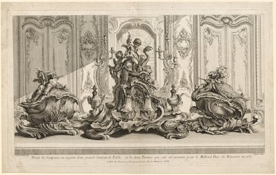 Juste-Aurèle Meissonier'in Eserleri: Büyük Bir Merkez Parçası için Gümüş Heykel Projesi ve Kingston Dükü Lord Hazretleri için İnfaz Edilen İki Tureen by Gabriel Huquier