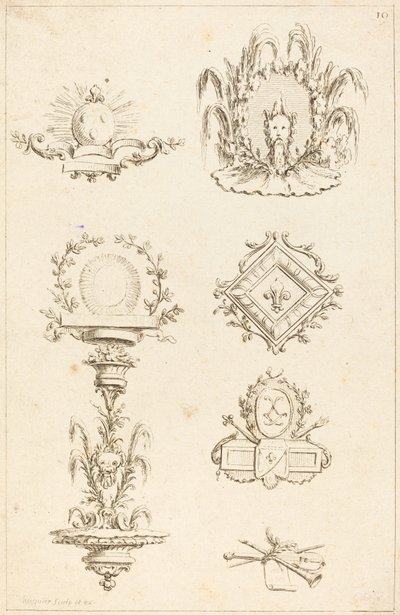 Kuyruk Parçaları için Tasarımlar: pl. 10 by Gabriel Huquier after Claude Gillot