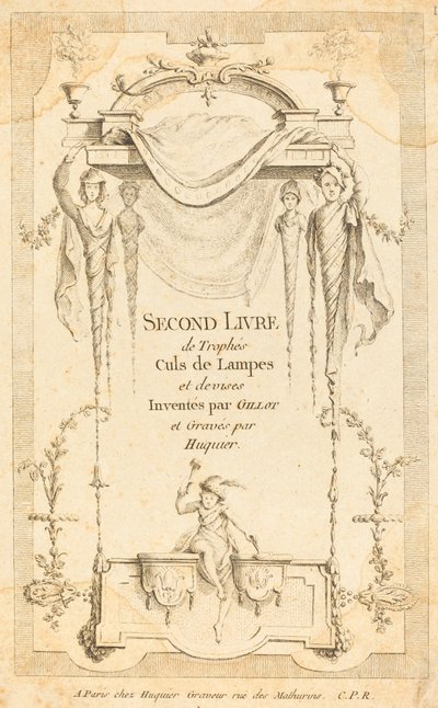 Lambaların Uçları ve Para Kupaları İkinci Kitabı: Başlık Sayfası by Gabriel Huquier after Claude Gillot